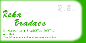 reka bradacs business card